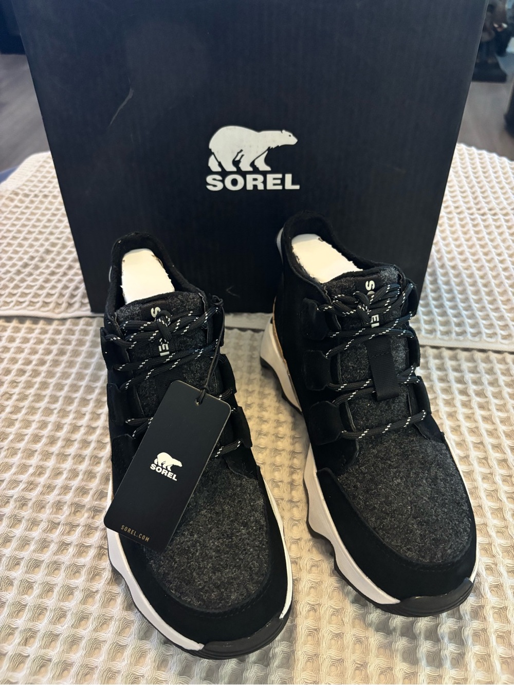 Sorel Black and Gray Women's High-Top Sneakers